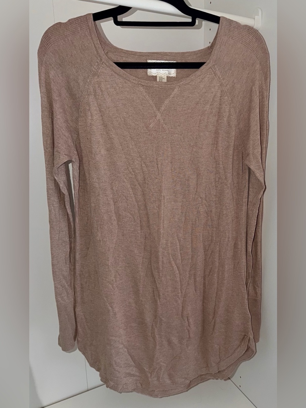 ruby moon long sleeve brown sweater dress